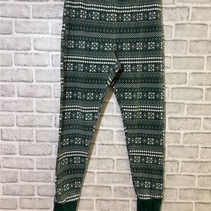 4/$20 La Vie En Rose winter Festive Green pyjama lounge pants
